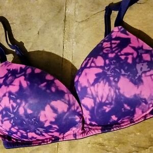 Victoria's Secret PINK Purple and Pink Tie-Dye Bra